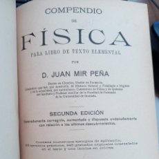 Libros antiguos: COMPENDION DE FISICA PARA LIBRO DE TEXTO ELEMENTAL. JUAN MIR PEÑA. 1917. Lote 320063033