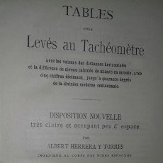 Libros antiguos: TABLAS TAQUIMETRICAS. ALBERT HERRERA Y TORRES, ED. 1901.