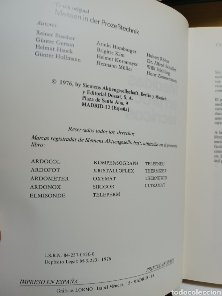 Libros antiguos: Barybook 47 B Medidas en procesos t&eacute;cnicos Dossat - Foto 4