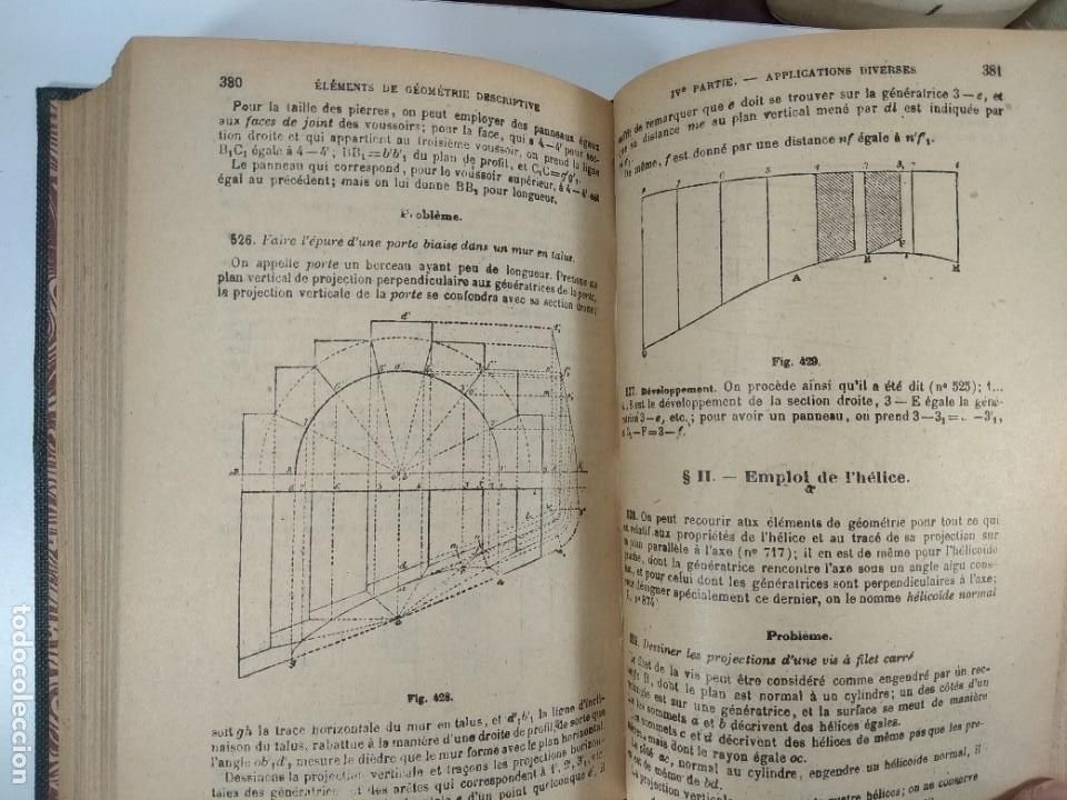Libros antiguos: COURS DE MATH&Eacute;MATIQUES &Eacute;L&Eacute;MENTAIRES. &Eacute;L&Eacute;MENTS DE G&Eacute;OM&Eacute;TRIE DESCRIPTIVE... 1917 - Foto 5