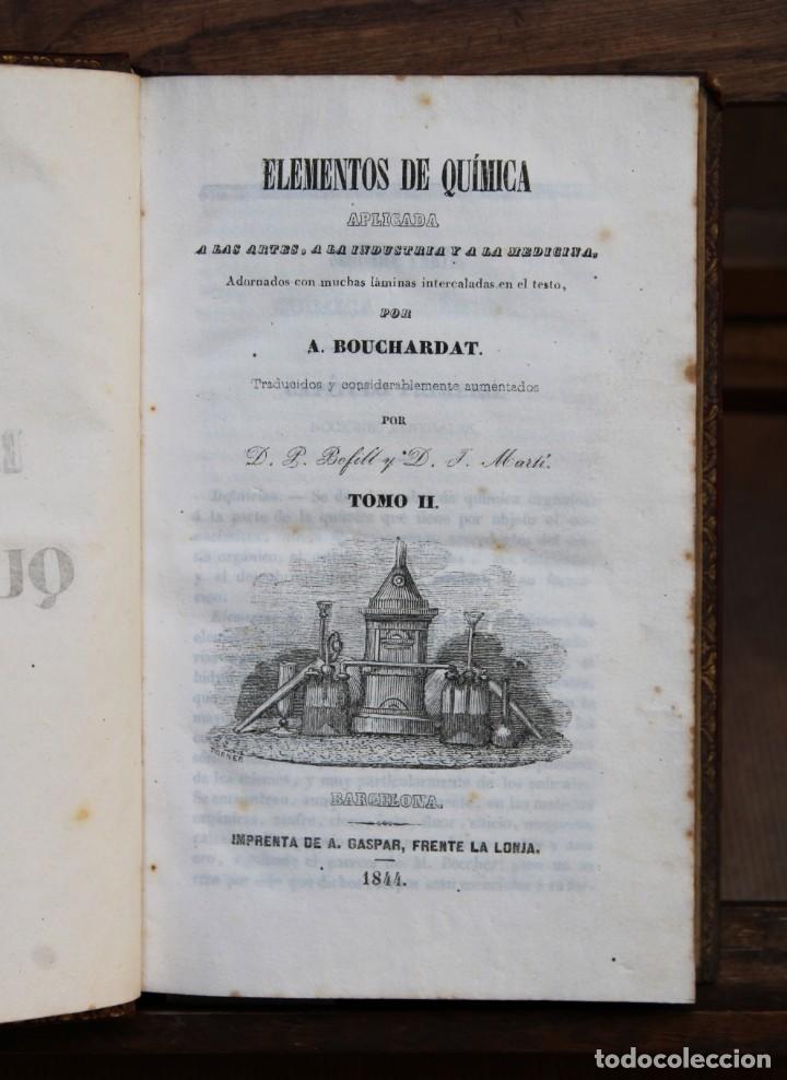 Antiquarische B&uuml;cher: Bouchardat A. elementos de quimica aplicada a las artes,a la industria y a la medicina.Tomo II.1844