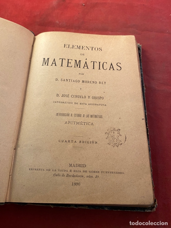 Libros antiguos: ELEMENTOS DE MATEM&Aacute;TICAS 1896 - Foto 1