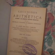 Libros antiguos: A848 LECCIONES ARITMÉTICA 154. DALMAU CARLES. 2 PARTE. 1924