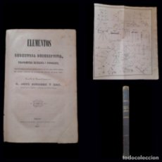 Libros antiguos: ELEMENTOS DE GEOMETRIA DESCRIPTIVA TRIGONOMETRIA RECTILINEA Y TOPOGRAFÍA - JOSE JIMÉNEZ BAZ - 1857