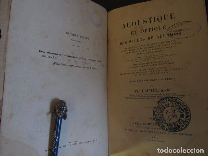 Libri antichi: Theodore Lachez - Acoustique et Optique des Salles de Reunions: Principes, Observations