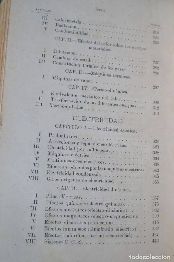 Libros antiguos: 1886.- Curso elemental de F&iacute;sica. SOLER Y S&Aacute;NCHEZ - Foto 8
