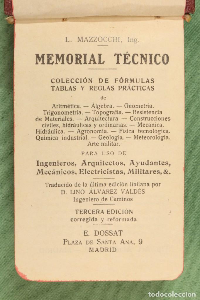 Libros antiguos: Libro miniatura memorial t&eacute;cnico. Miniature technical memorial book. - Foto 6