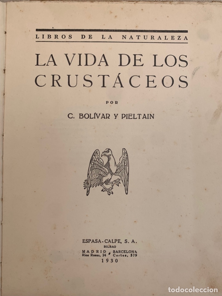 Libros antiguos: Libro &ldquo;La vida de los crust&aacute;ceos&rdquo;. 1930. - Foto 2