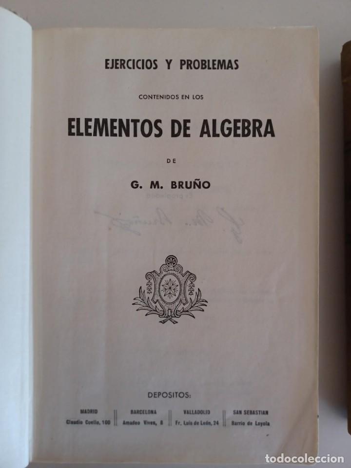 Libros antiguos: Elementos de algebra y solucionario, 2 libros. - Foto 3