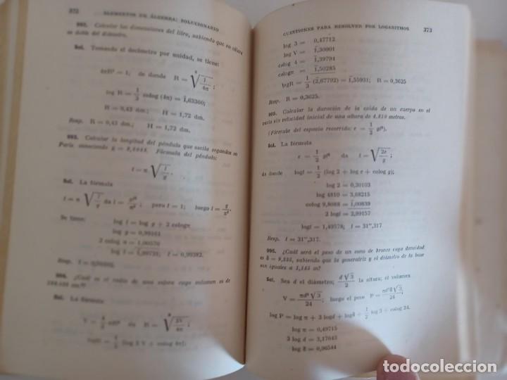 Libros antiguos: Elementos de algebra y solucionario, 2 libros. - Foto 4