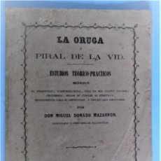 Libros antiguos: LA ORUGA PIRAL DE LA VID. MIGUEL DONADO MAZARRÓN. IMPRENTA DE MANUEL TELLO. MADRID, 1861.