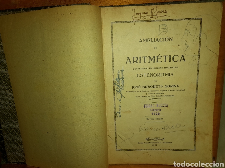 Antiquarische B&uuml;cher: AMPLIACI&Oacute;N DE ARITM&Eacute;TICA CONTENIENDO UN EXTENSO TRATADO DE ESTENORITMIA JOSE BUSQUET GORINA 1932
