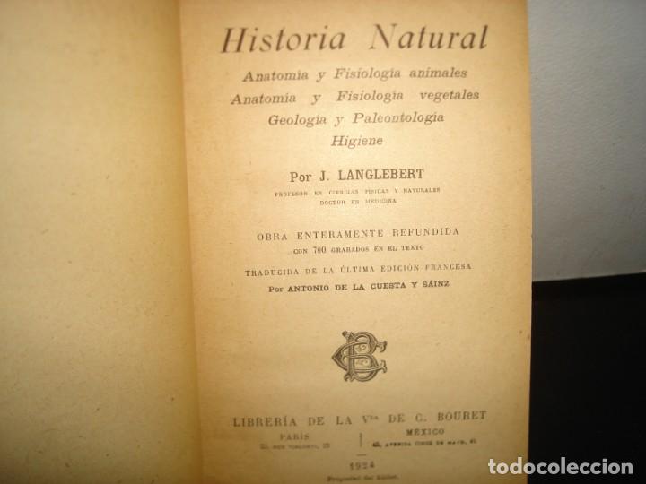 Libros antiguos: 167- HISTORIA NATURAL - J. LANGLEBERT - 1924 - Foto 5