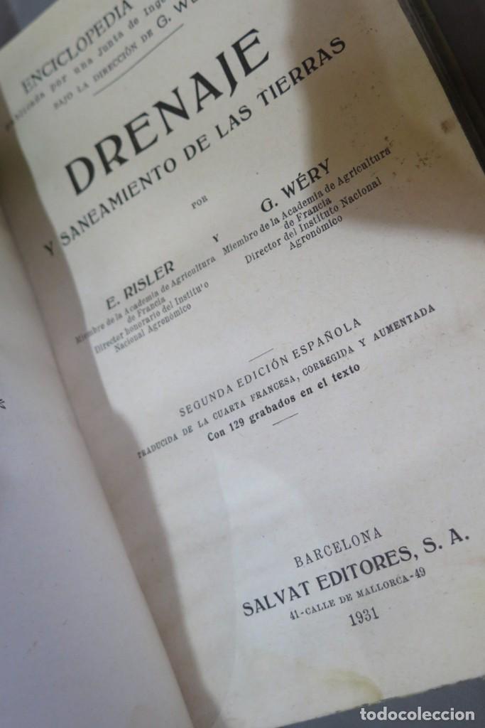 Libros antiguos: 1931.- Drenaje y saneamiento de las tierras - Foto 3