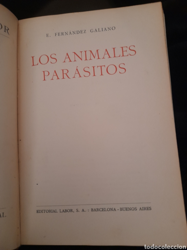 Libros antiguos: Los Animales Par&aacute;sitos, libro de 1928 - Foto 3