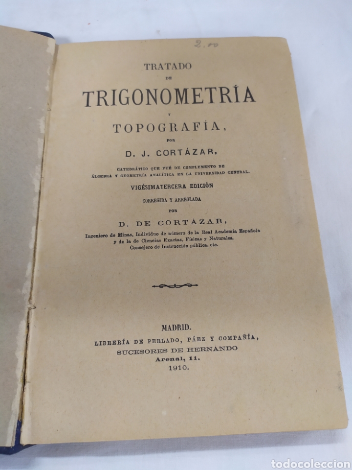Libros antiguos: Tratado de Trigonometr&iacute;a, a&ntilde;o 1910 - Foto 3