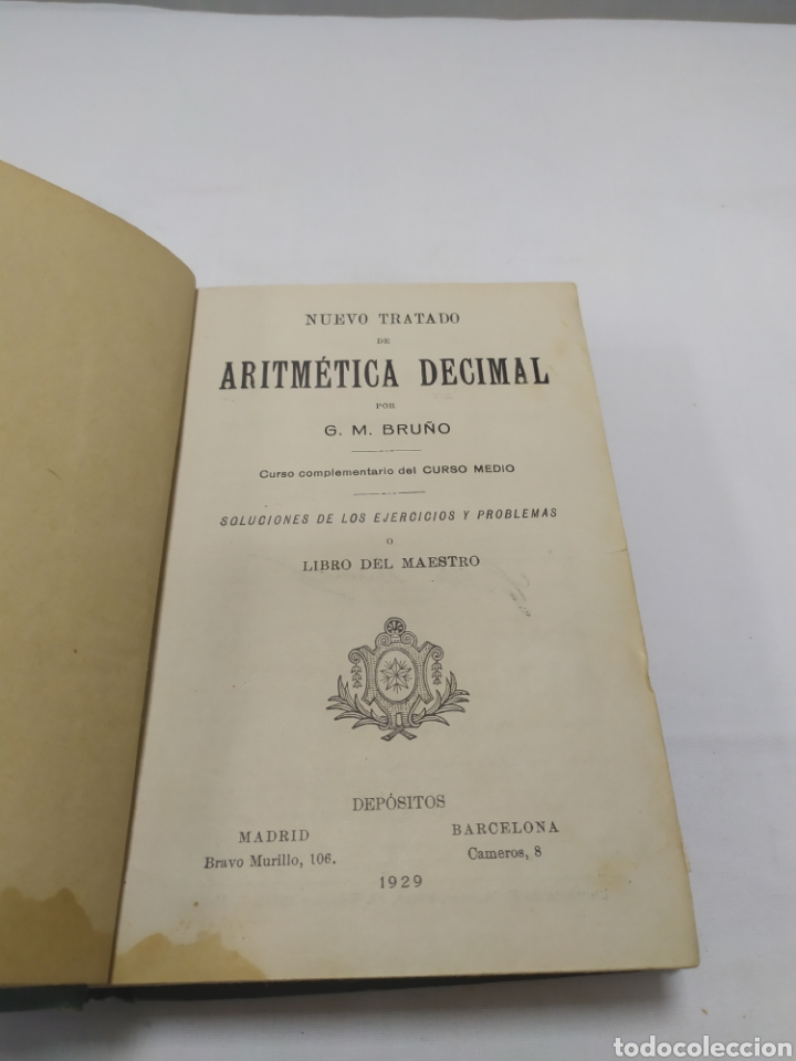 Libros antiguos: Aritm&eacute;tica D&eacute;cimo, Editorial Bru&ntilde;o, 1929 - Foto 3