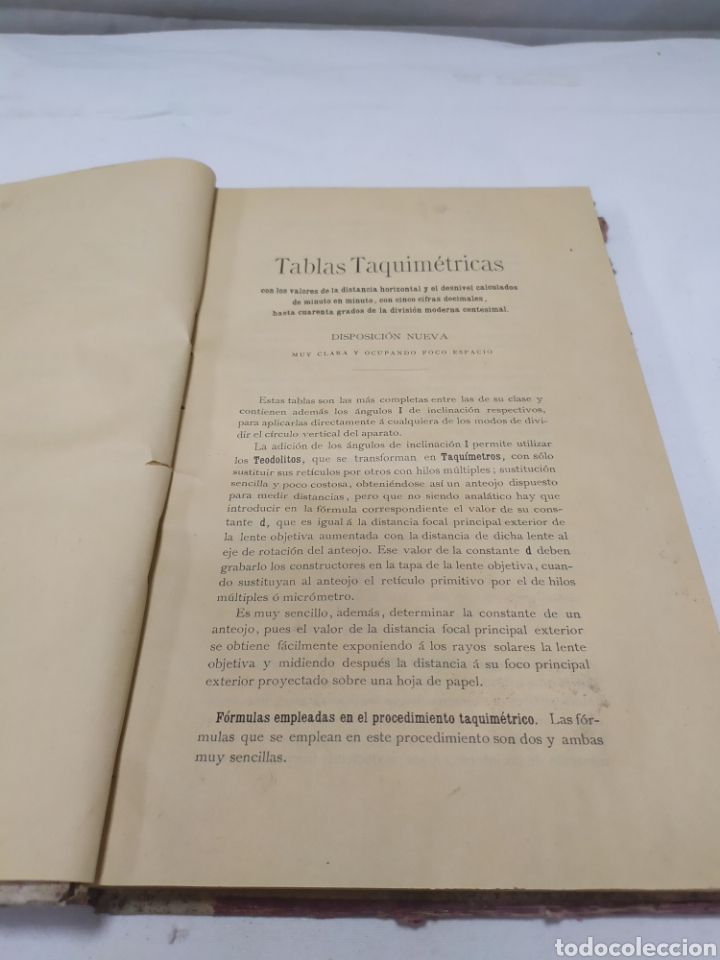 Libros antiguos: Tablas taqu&iacute;metricas, 1901 - Foto 3
