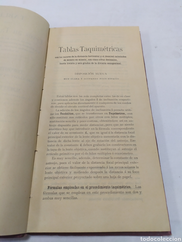 Libros antiguos: Tablas taqu&iacute;metricas, 1901 - Foto 3