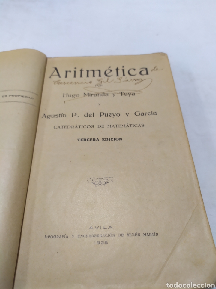 Libros antiguos: Matem&aacute;ticas II, H. Miranda y A. del Pueyo, 1925 - Foto 3