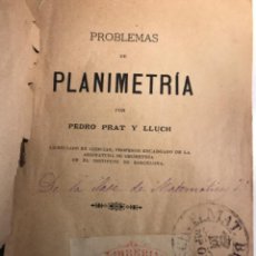 Libros antiguos: LIBRO. PLANIMETRÍA. PEDRO PRAT LLUCH. MATEMÁTICAS. BARCELONA, 1890
