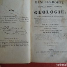 Libros antiguos: GÉOLOGIE - NOUVEAU MANUEL COMPLET - MANUELS-RORET - PARIS 1852.