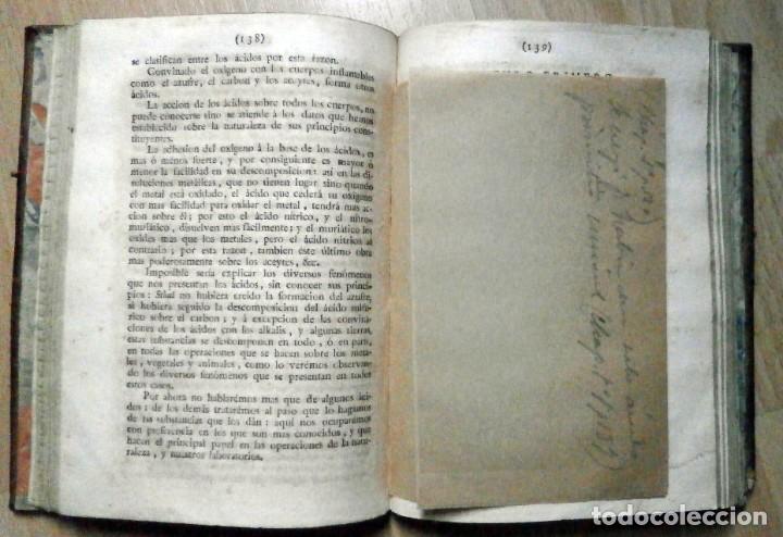 Libros antiguos: CHAPTAL, J.A. Elementos de Qu&iacute;mica Tomo I. 1802 - Foto 4