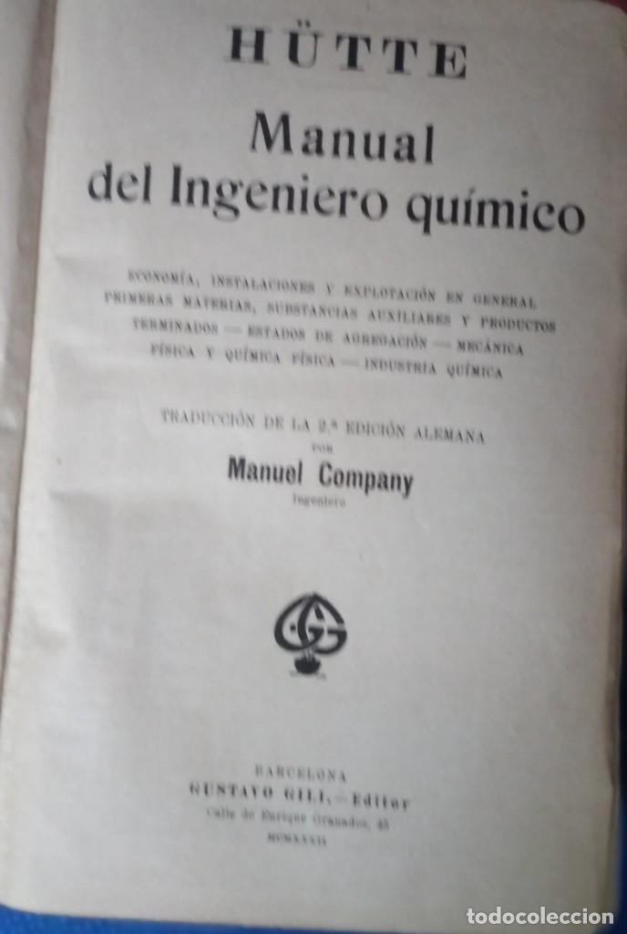 Libros antiguos: MANUAL DEL INGENIERO QUIMICO - Foto 2