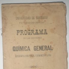 Libros antiguos: LECCIONES DE QUÍMICA GENERAL EN UNIVERSIDAD DE SANTIAGO DE COMPOSTELA POR A. VILA NADAL. 1894-1895.. Lote 361355865