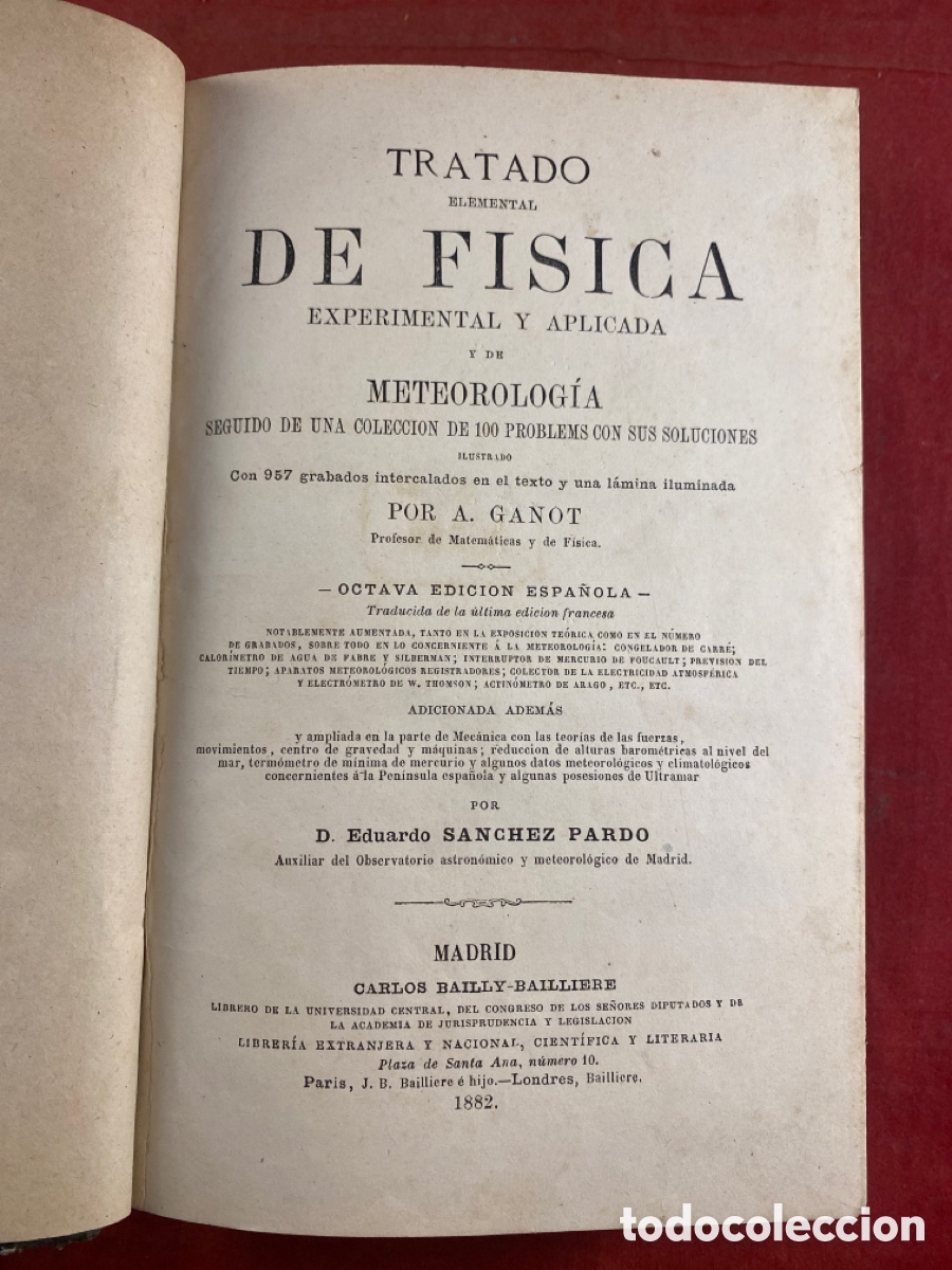 Libros antiguos: TRATADO DE F&Iacute;SICA. GANOT - Foto 1