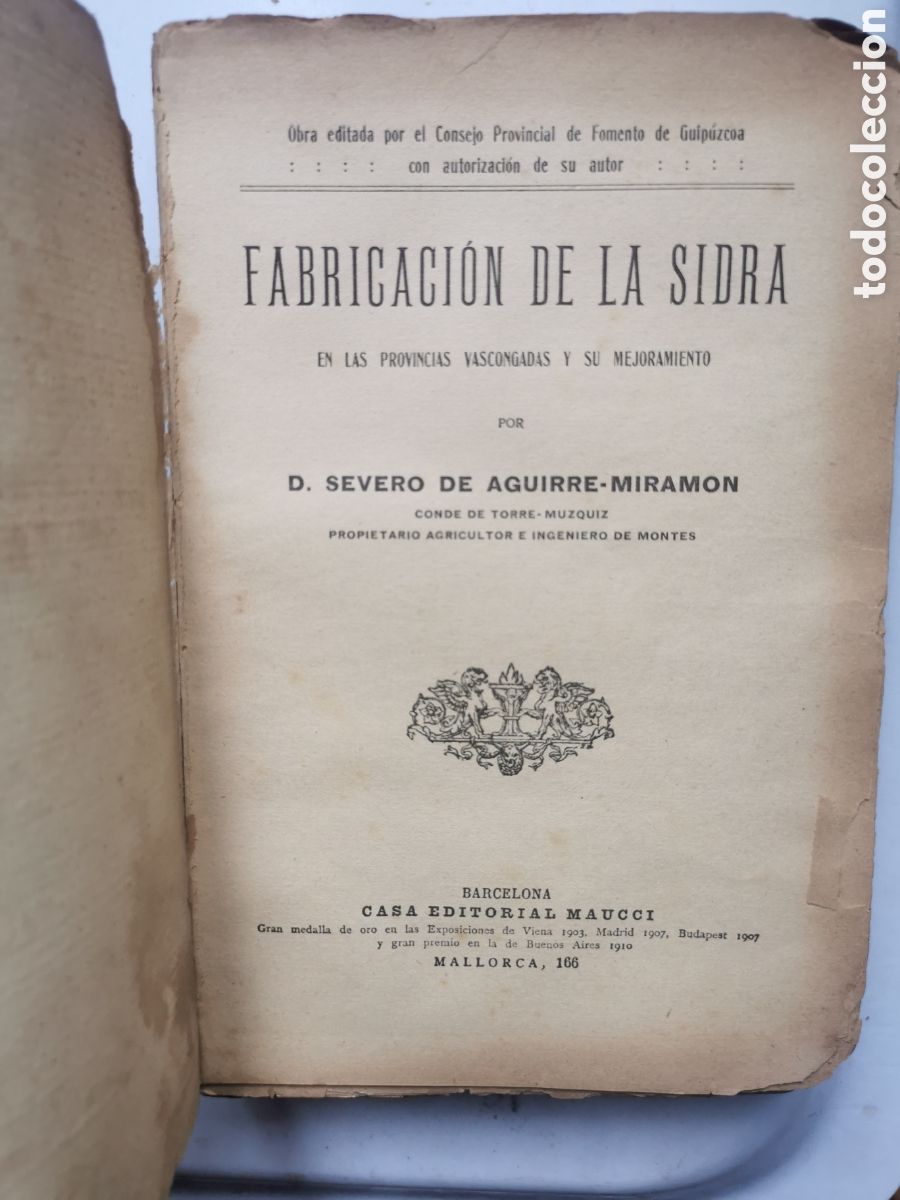Libros antiguos: Fabricaci&oacute;n de la sidra. Severo Aguirre Miramon - Foto 4