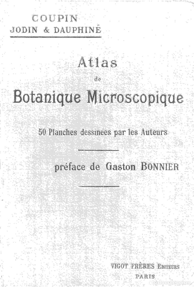 Libros antiguos: COUPIN,,ATLAS BOTANIQUE MICROSCOPIQUE , avec 50 planches, 1908 - Foto 1