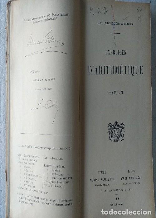 Libros antiguos: F. G. M.,,EXERCICES ARITHMETIQUE,,1908,Paris, - Foto 2
