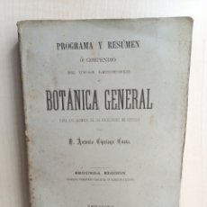 Libros antiguos: BOTÁNICA GENERAL. ANTONIO CIRPRIANO COSTA. IMPRENTA BARCELONESA,1878.