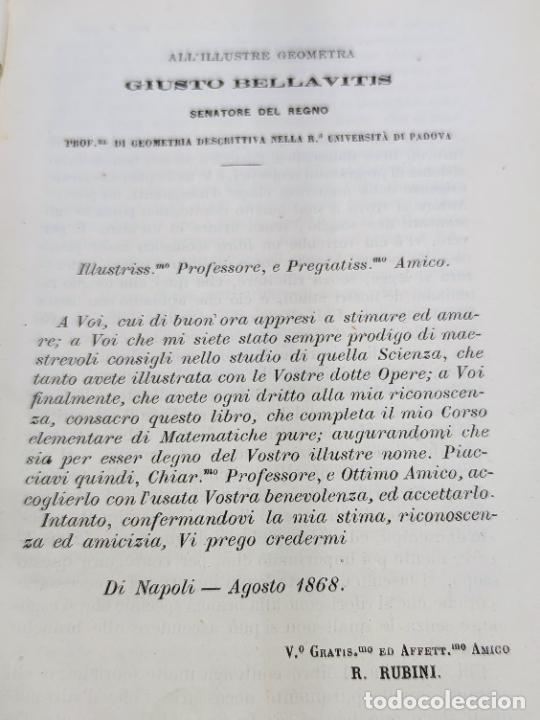 Libros antiguos: Elementi di calcolo infinitesimale. R Rubini. Parte prima, parte seconda, complemento. 1874. Napoli. - Foto 5