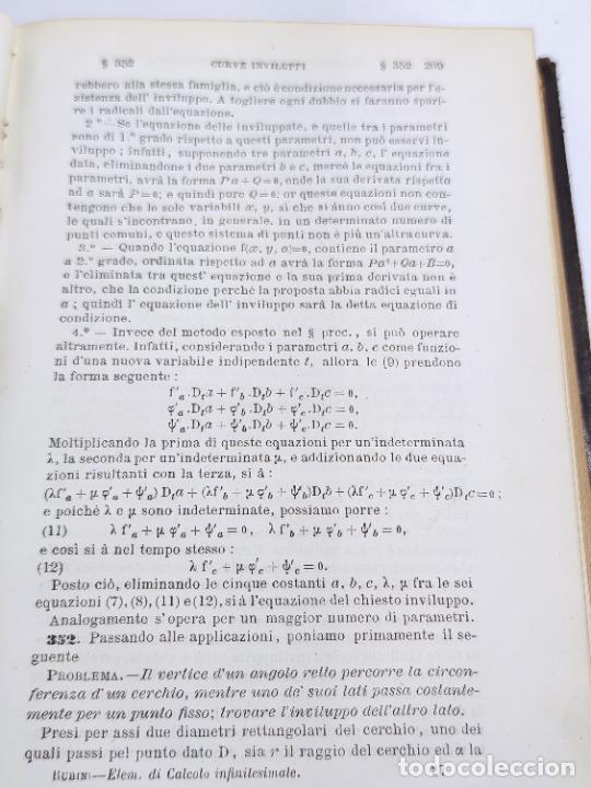 Libros antiguos: Elementi di calcolo infinitesimale. R Rubini. Parte prima, parte seconda, complemento. 1874. Napoli. - Foto 7