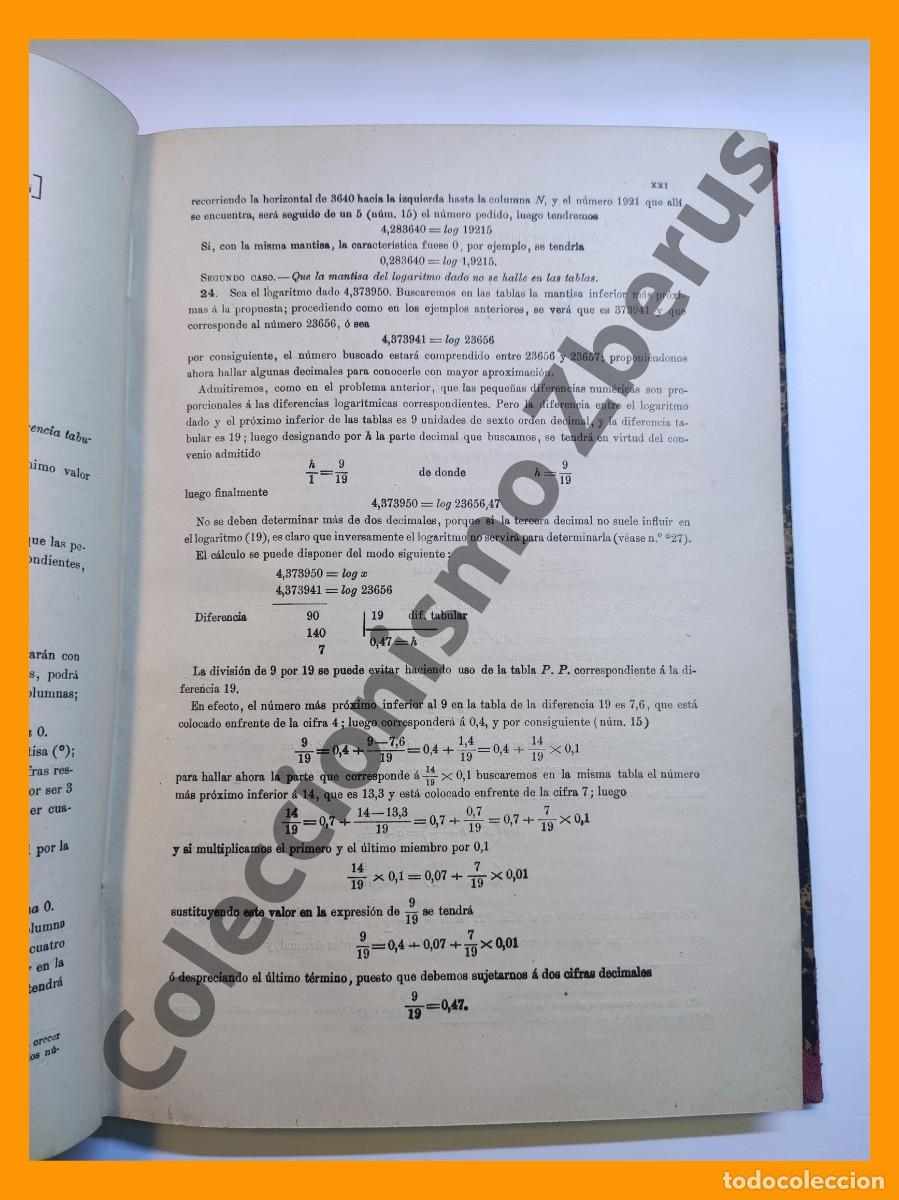 Libros antiguos: Tablas de Logaritmos, Trigonometricas y de Calculos de Intereses - Eusebio Sanchez Ramos - Foto 3