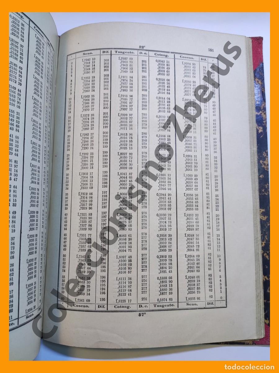 Libros antiguos: Tablas de Logaritmos, Trigonometricas y de Calculos de Intereses - Eusebio Sanchez Ramos - Foto 4
