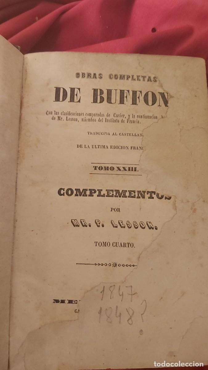 Libros antiguos: Buffon, tomo 23, complementos, de sus obras completas. - Foto 3