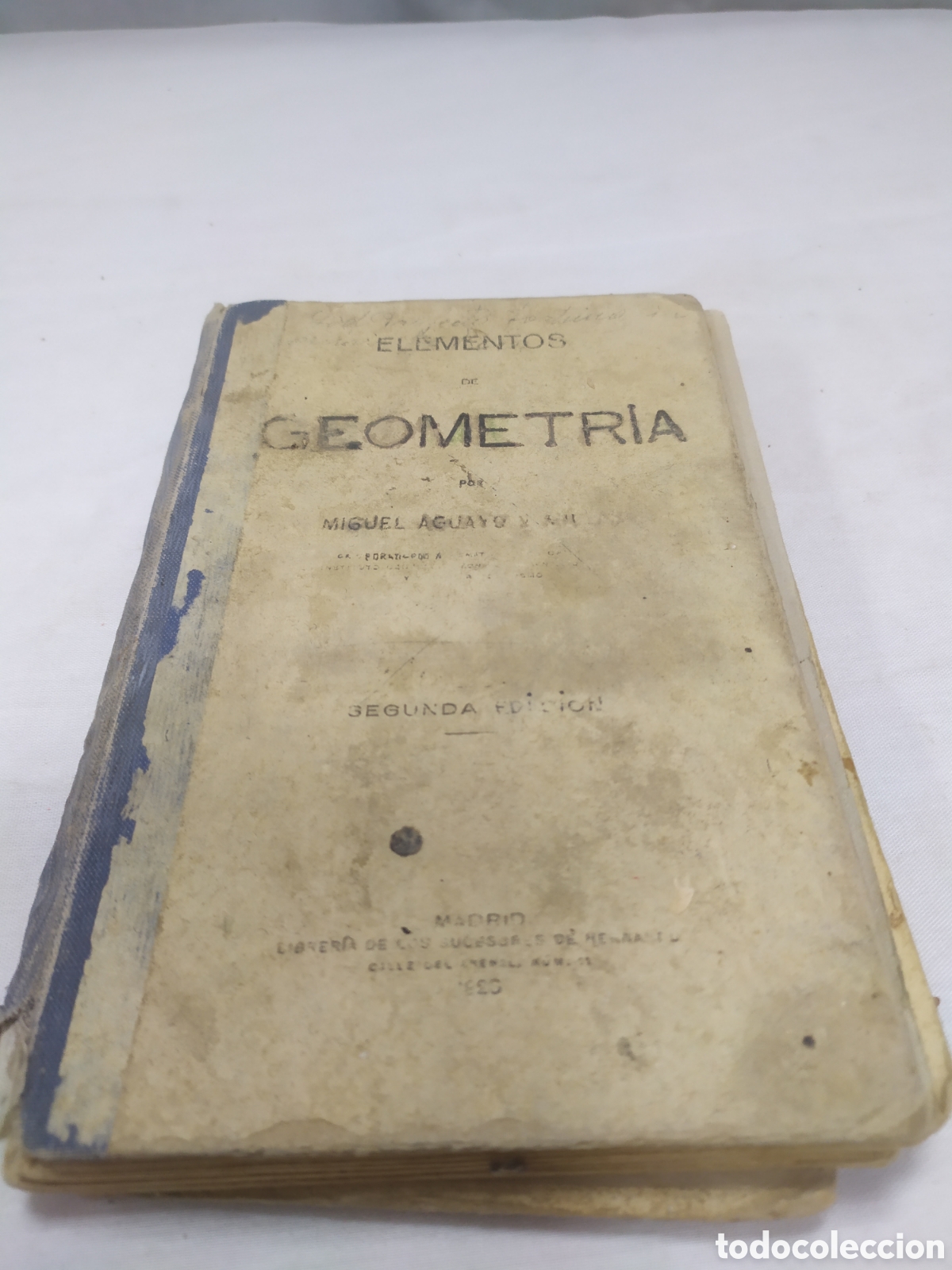 Libros antiguos: Elementos de geometr&iacute;a. Miguel Aguayo, 1923 - Foto 1