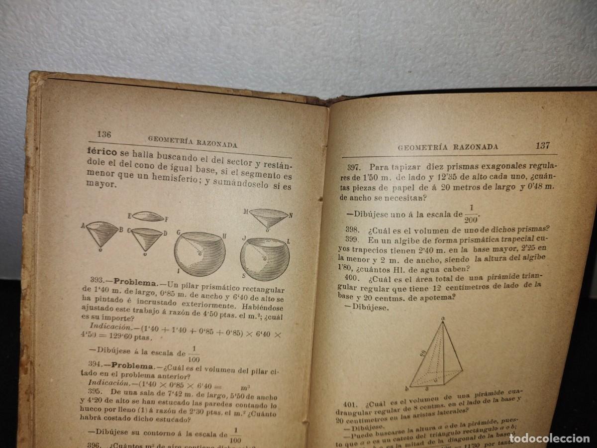 Libros antiguos: 63- GEOMETR&Iacute;A RAZONADA - JAIME VI&Ntilde;AS - 1902 - Foto 8