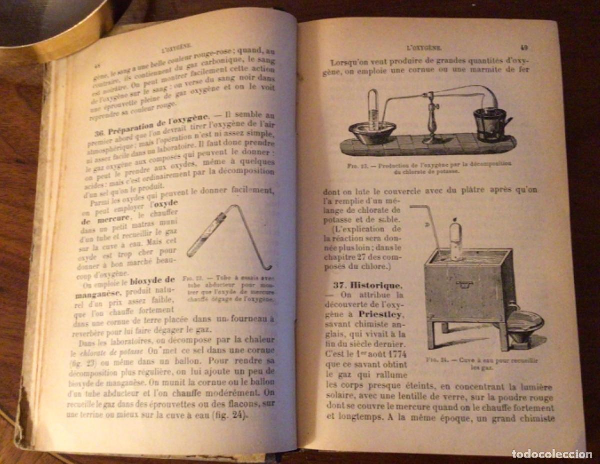 Libros antiguos: Le&ccedil;ons elementaires de chimie. C. Haraucourt. Paris, 1894. - Foto 3