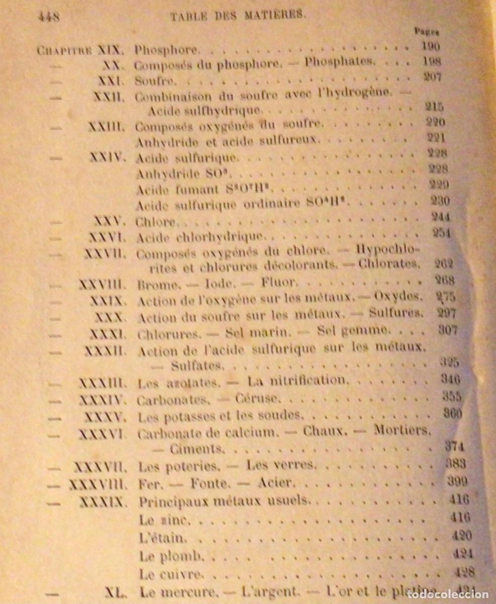 Libros antiguos: Le&ccedil;ons elementaires de chimie. C. Haraucourt. Paris, 1894. - Foto 8