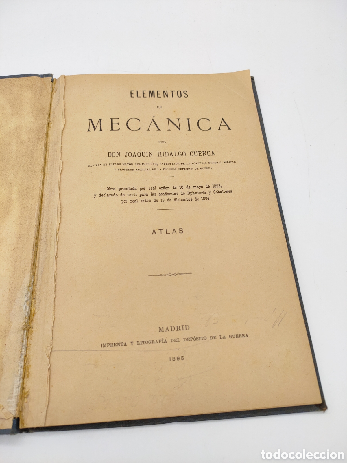 Antiquarische B&uuml;cher: Librito de ELEMENTOS DE MEC&Aacute;NICA por Don Joaqu&iacute;n Hidalgo Cuenca. Madrid 1895