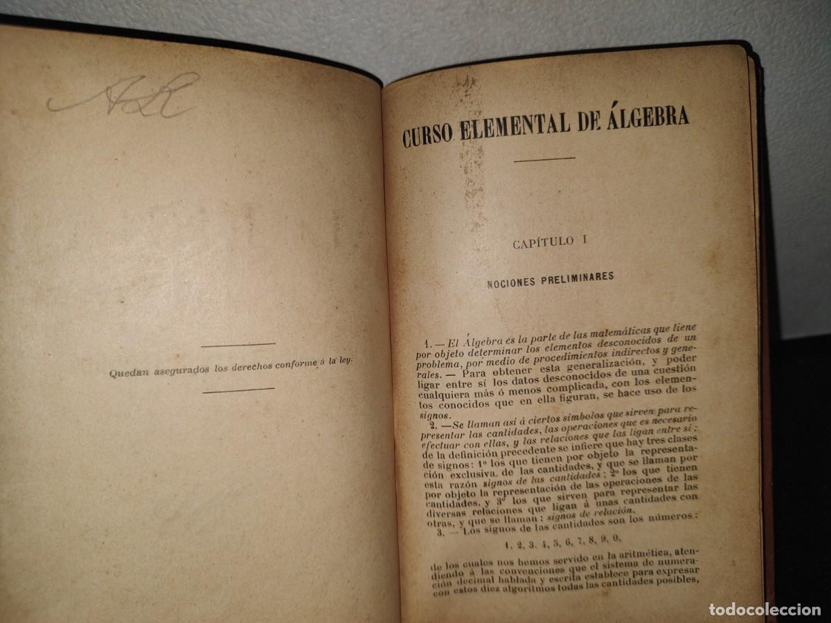 Libros antiguos: 64- CURSO ELEMENTAL DE &Aacute;LGEBRA - ARTURO A. LAMADRID - 1913 - Foto 4