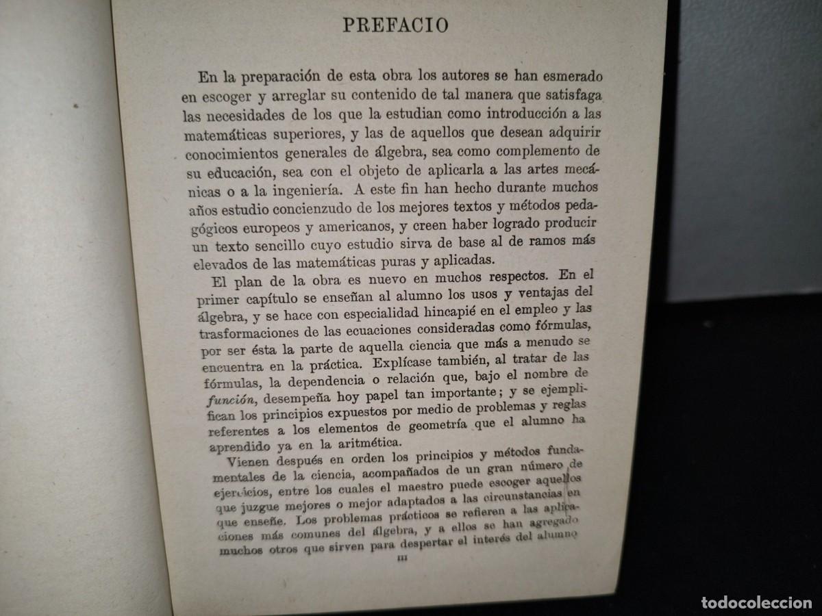 Libros antiguos: 65- ELEMENTOS DE &Aacute;LGEBRA - JORGE WENTWORTH, DAVID EUGENIO SMITH - 1917 - Foto 4