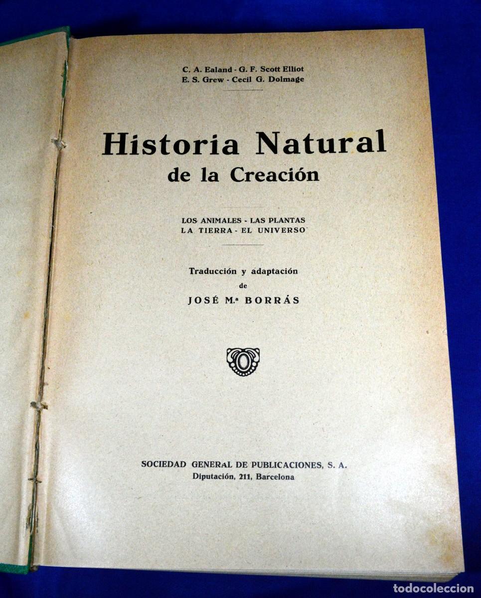 Libros antiguos: HISTORIA NATURAL DE LA CREACI&Oacute;N - Foto 1