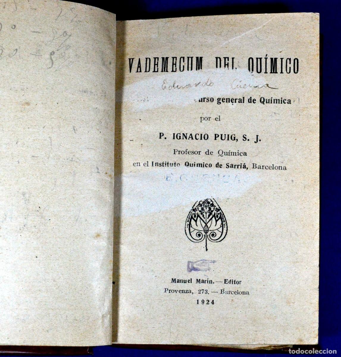Antiquarische B&uuml;cher: VADEMECUM del QU&Iacute;MICO y MANUAL DE QU&Iacute;MICA