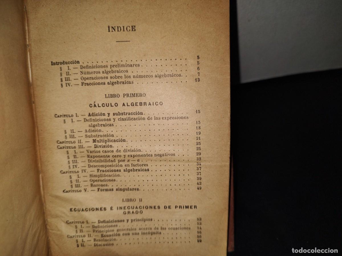 Libros antiguos: 68- ELEMENTOS DE &Aacute;LGEBRA - G. M. BRU&Ntilde;O - 1922 - Foto 6