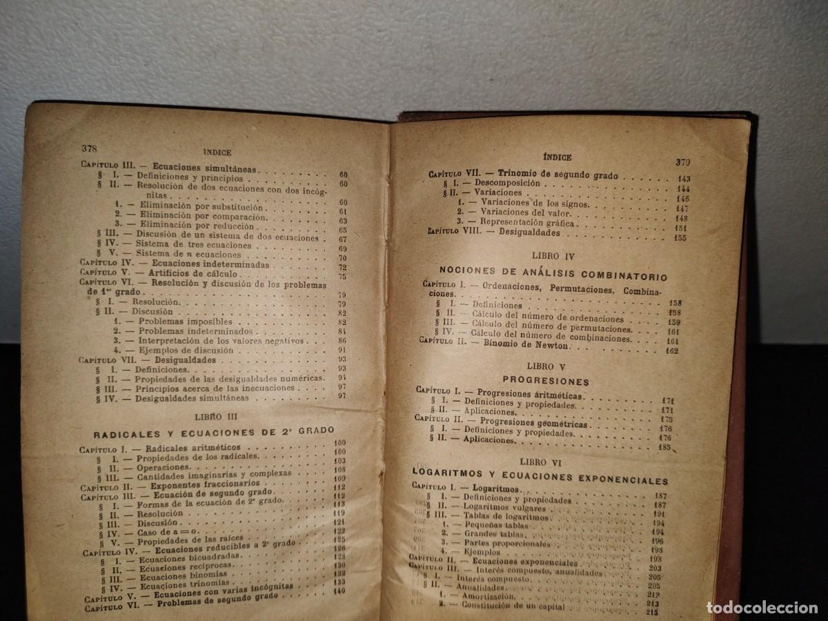 Libros antiguos: 68- ELEMENTOS DE &Aacute;LGEBRA - G. M. BRU&Ntilde;O - 1922 - Foto 7